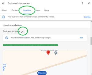 google business location fix