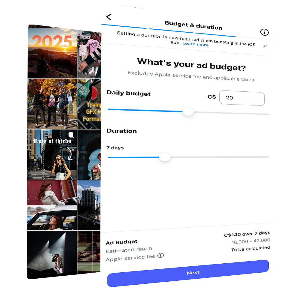 Social Ads 2025 6 social ads budget mockup